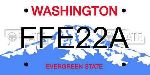 FFE22A Washington License Plate