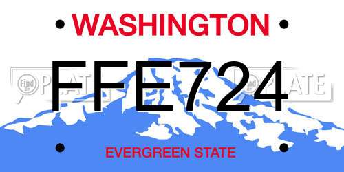 FFE724 Washington License Plate