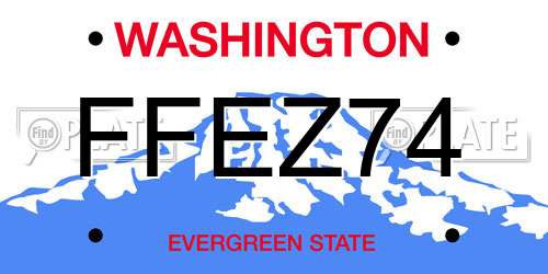 FFEZ74 Washington License Plate