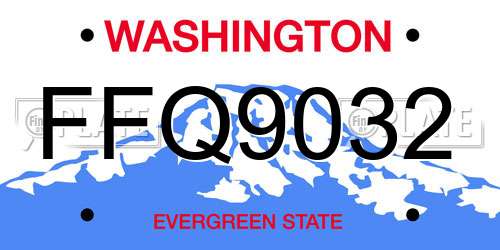 FFQ9032 Washington License Plate