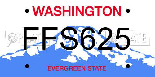 FFS625 Washington License Plate