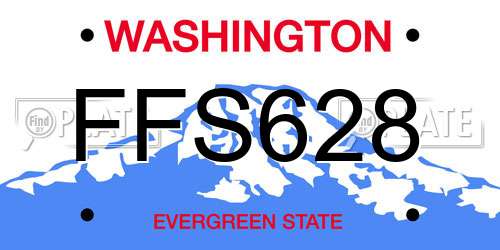 FFS628 Washington License Plate