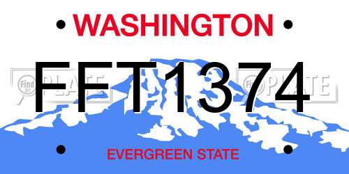 FFT1374 Washington License Plate