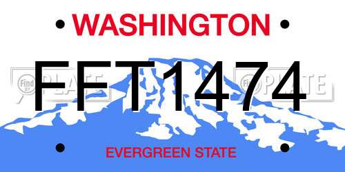 FFT1474 Washington License Plate
