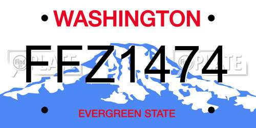 FFZ1474 Washington License Plate