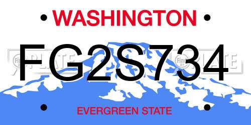 FG2S734 Washington License Plate