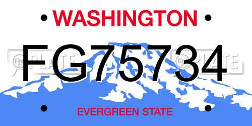 FG75734 Washington License Plate