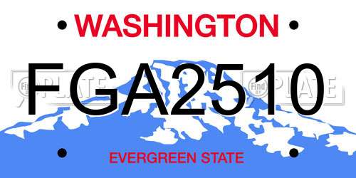 FGA2510 Washington License Plate