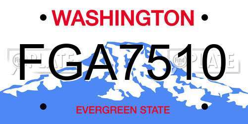 FGA7510 Washington License Plate