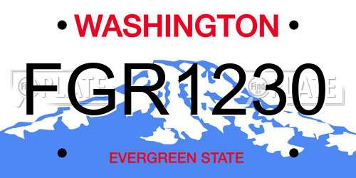 FGR1230 Washington License Plate