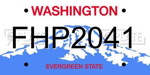 FHP2041 Washington License Plate