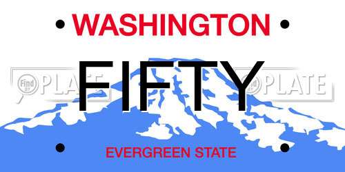 FIFTY Washington License Plate