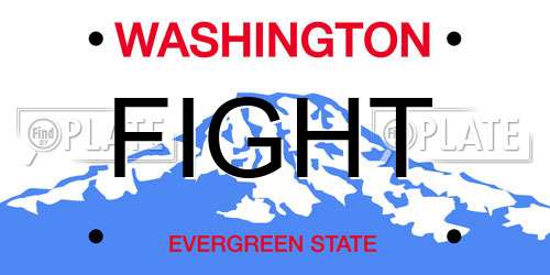 FIGHT Washington License Plate