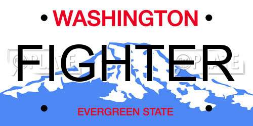 FIGHTER Washington License Plate
