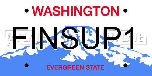 FINSUP1 Washington License Plate