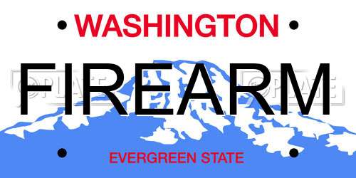 FIREARM Washington License Plate