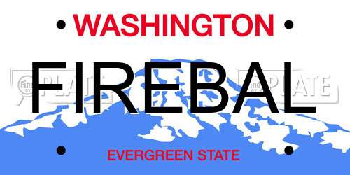 FIREBAL Washington License Plate