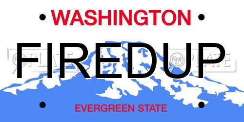 FIREDUP Washington License Plate