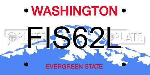 FIS62L Washington License Plate