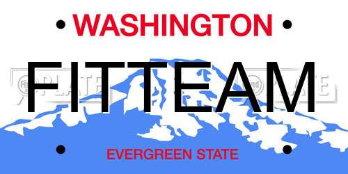 FITTEAM Washington License Plate
