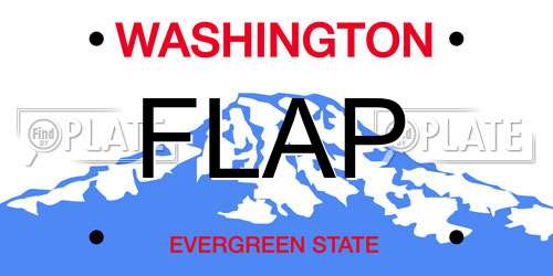FLAP Washington License Plate