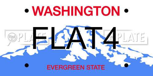 FLAT4 Washington License Plate