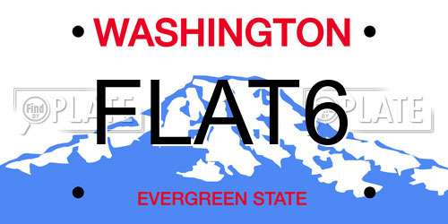 FLAT6 Washington License Plate