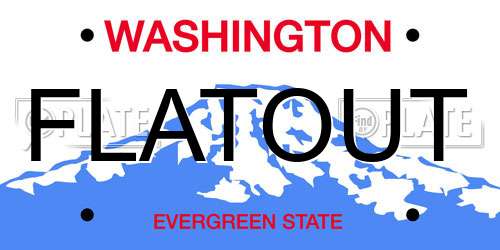 FLATOUT Washington License Plate
