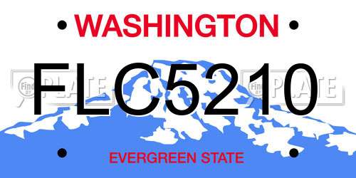 FLC5210 Washington License Plate