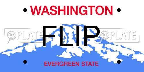 FLIP Washington License Plate