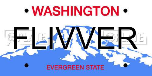 FLIVVER Washington License Plate
