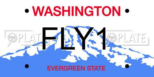 FLY1 Washington License Plate