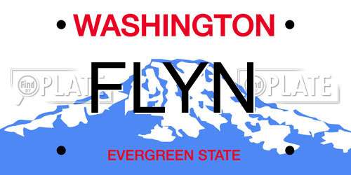 FLYN Washington License Plate