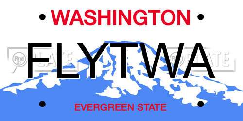 FLYTWA Washington License Plate