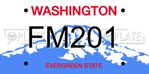 FM201 Washington License Plate