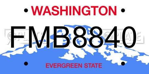 FMB8840 Washington License Plate