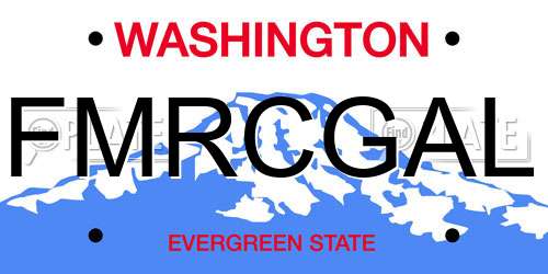 FMRCGAL Washington License Plate