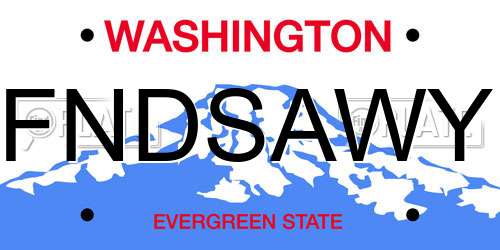 FNDSAWY Washington License Plate