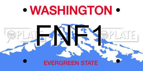 FNF1 Washington License Plate