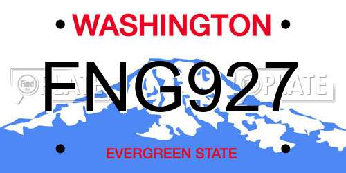 FNG927 Washington License Plate