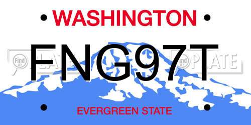 FNG97T Washington License Plate