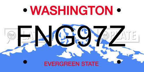 FNG97Z Washington License Plate