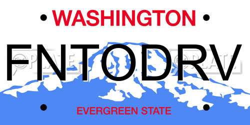 FNTODRV Washington License Plate