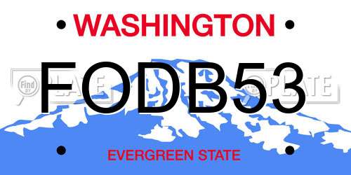 FODB53 Washington License Plate