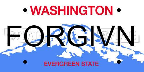 FORGIVN Washington License Plate