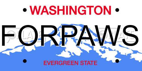 FORPAWS Washington License Plate
