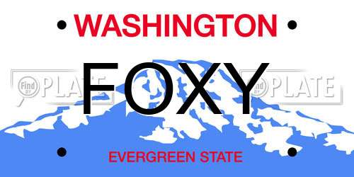 FOXY Washington License Plate
