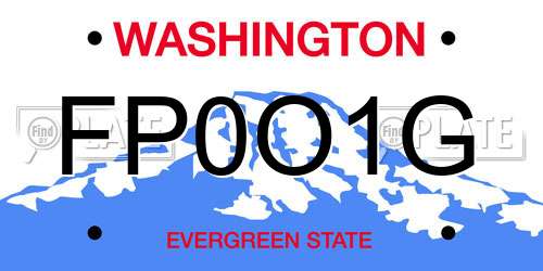 FP0O1G Washington License Plate