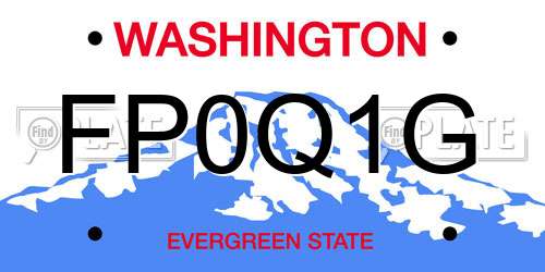 FP0Q1G Washington License Plate