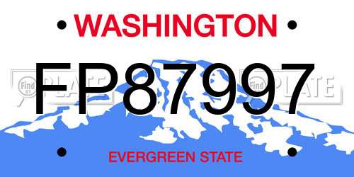 FP87997 Washington License Plate
